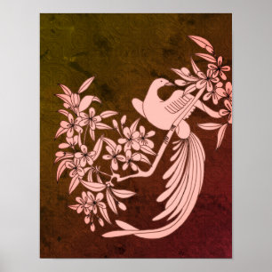 Dove On Branch Bird Motif Art  Poster
