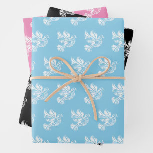 Dove Outline Wrapping Paper Sheet