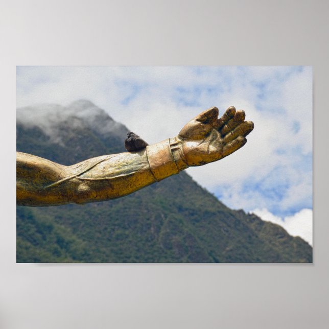 Dove, Pachacuti Statue Arm, Aguas Calientes, Per Poster (Front)