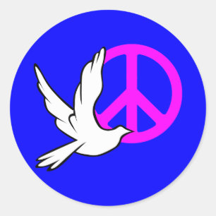 dove peace classic round sticker