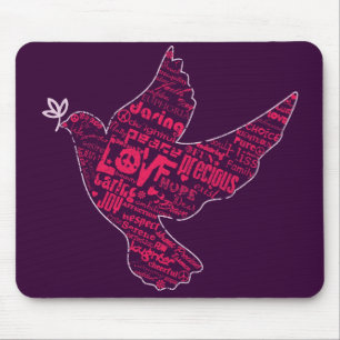 Dove Peace Collage Mouse Pad