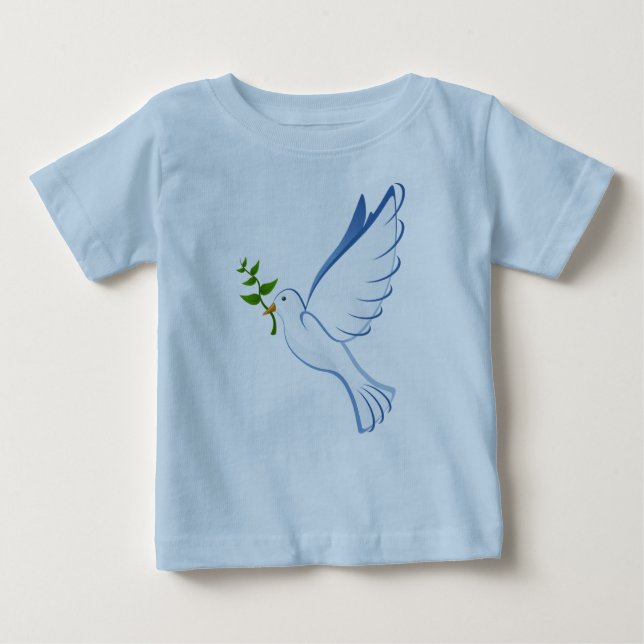 dove peace flying olive branch baby T-Shirt (Front)