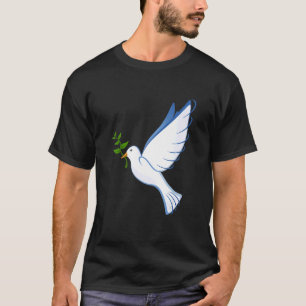 Dove Peace Flying Olive Branch Symbol Wings Bird B T-Shirt