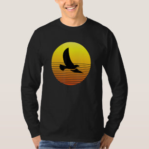 Dove Pigeon Bird Silhouette at Sunset Wildlife Nat T-Shirt