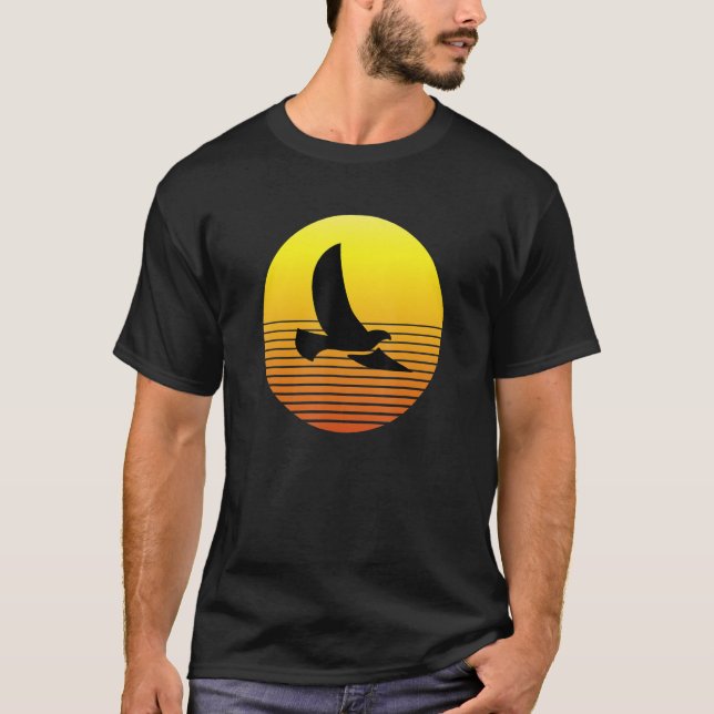Dove Pigeon Bird Silhouette at Sunset Wildlife Nat T-Shirt (Front)