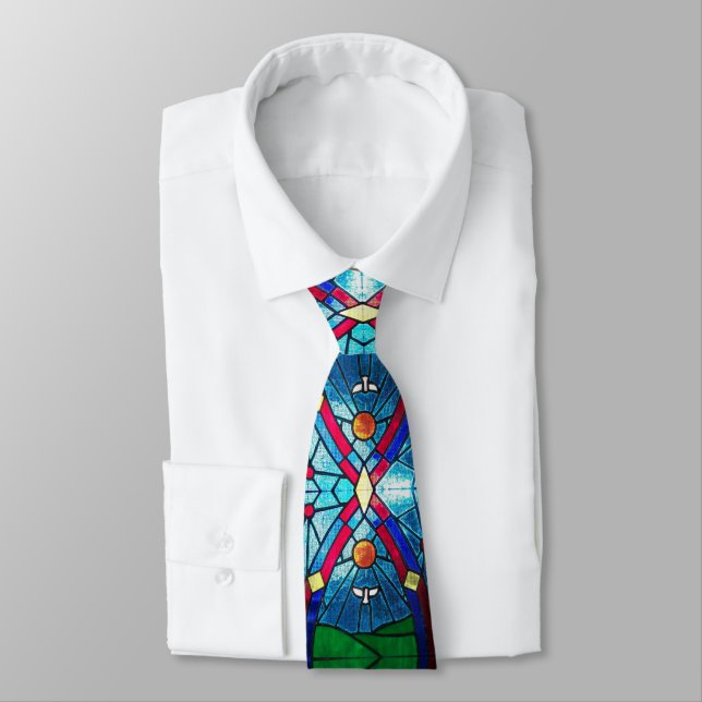 Dove Stainglass Neck Tie (Tied)