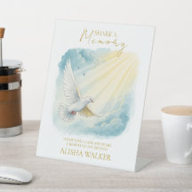 Dove Sunlight Share a Memory Funeral Sign