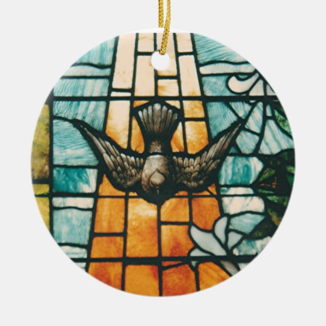 Dove Symbolising the Holy Spirit Ceramic Ornament (Front)