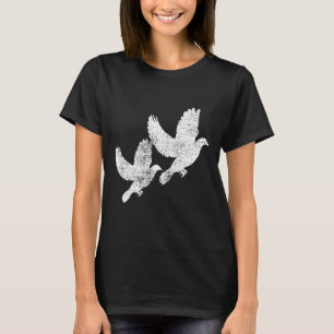 Dove Vintage Flying Two Pigeon Tee Bird Gift 