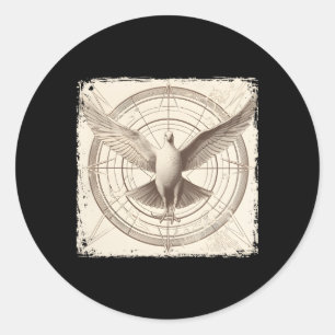 Dove Vitruvian Dove Bird Dove Classic Round Sticker