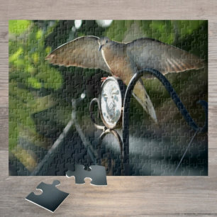 Dove Wings Spread Birdfeeder Photographic Bird Jigsaw Puzzle