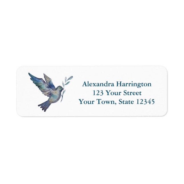 Dove with Branch Return Address Label (Front)