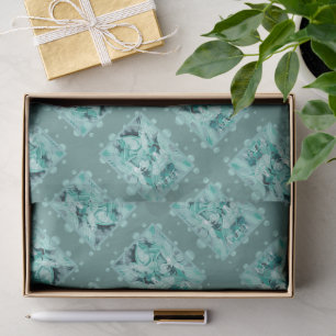 Dove With Celtic Peace Text In Aqua Tones Tissue Paper