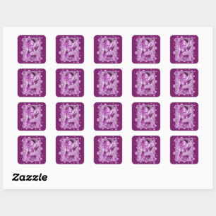Dove With Celtic Peace Text In Lilac Tones Square Sticker