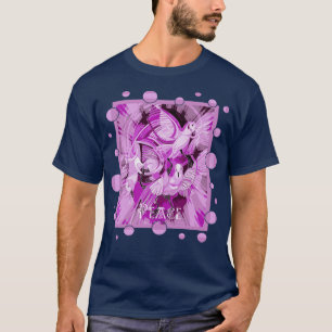 Dove With Celtic Peace Text In Lilac Tones T-Shirt