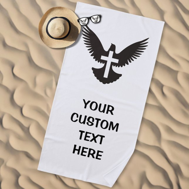 Dove with Cross Beach Towel (Creator Uploaded)