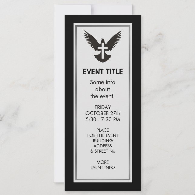Dove with Cross Invitation (Back)