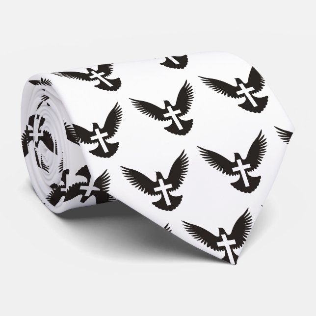 Dove with Cross Neck Tie (Rolled)
