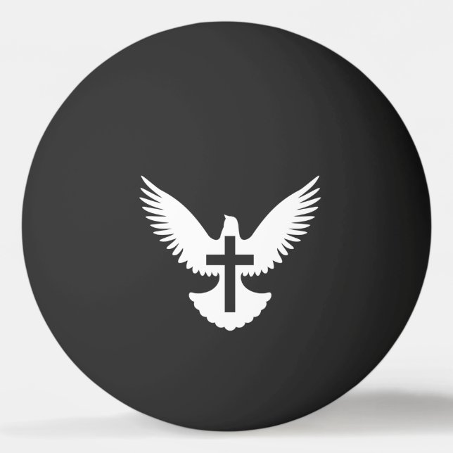 Dove with Cross Ping Pong Ball (Front)