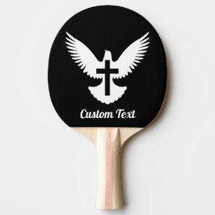 Dove with Cross Ping-Pong Paddle