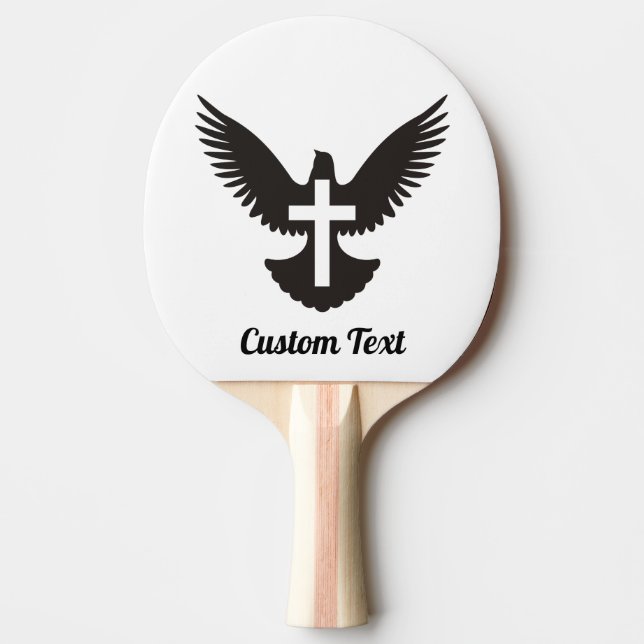 Dove with Cross Ping-Pong Paddle (Front)