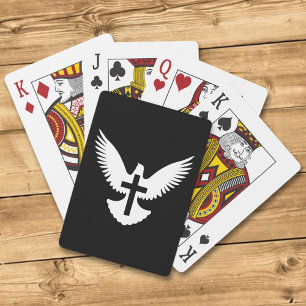 Dove with Cross Playing Cards