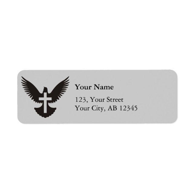 Dove with Cross Return Address Label (Front)