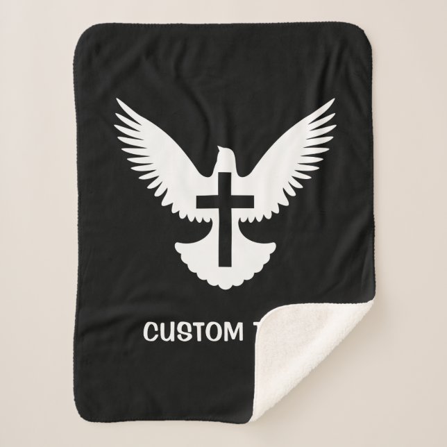Dove with Cross Sherpa Blanket (Front)
