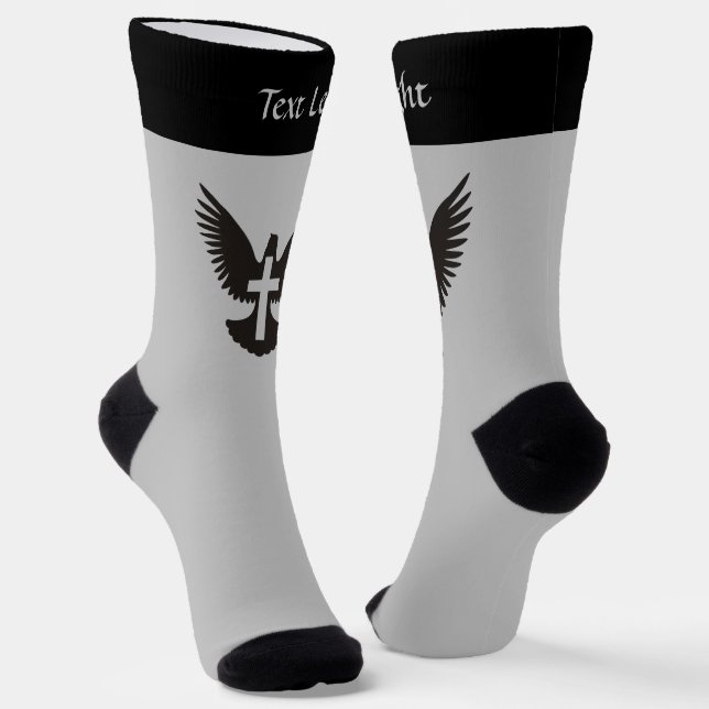 Dove with Cross Socks (Angled)
