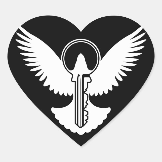 Dove with Key Heart Sticker (Front)
