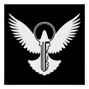 Dove with Key Poster