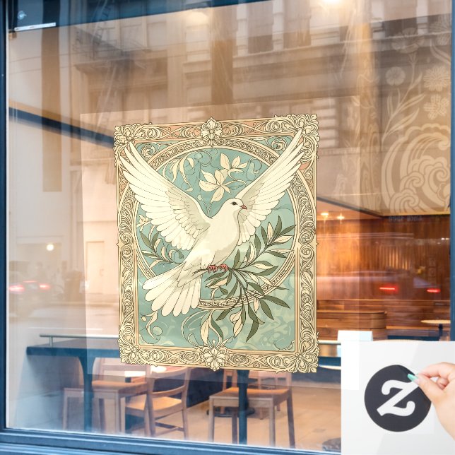 Dove With Olive Branch Christmas Design (Cafe Window)