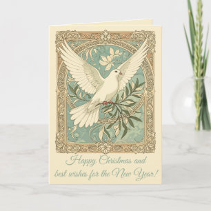 Dove With Olive Branch Christmas Holiday Card