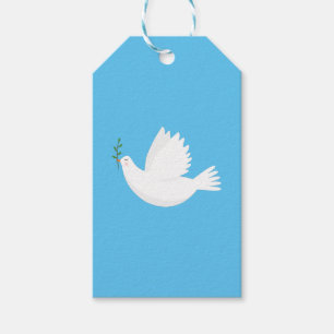 Dove with olive branch gift tags
