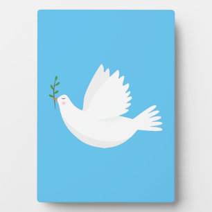 Dove with olive branch plaque