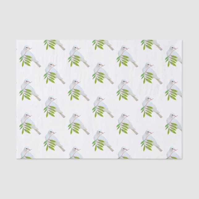 Dove with Olive Branch Tissue Paper (Front)