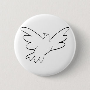 Dove with Outstretched Wings 6 Cm Round Badge