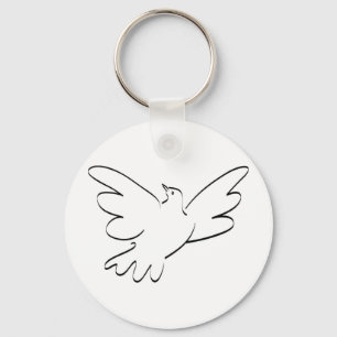 Dove with Outstretched Wings Key Ring