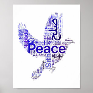 Dove Word Art Peace Poster
