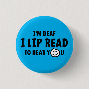 Doven, slechthorend, doofheid, gebaren taal 3 cm round badge