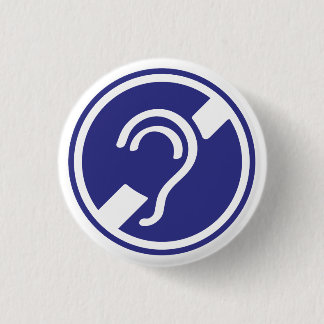 Doven, slechthorend, doofheid, gehoorverlies teken 3 cm round badge