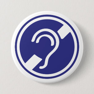 Doven, slechthorend, doofheid, gehoorverlies teken 7.5 cm round badge
