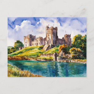 Dover Castle Watercolor Painting Postcard