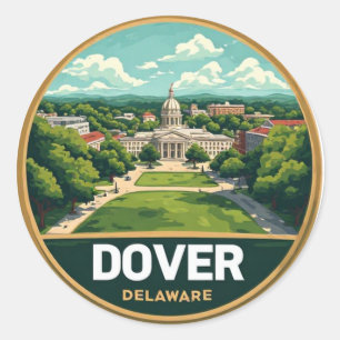 Dover Delaware Historic Coastal Travel Classic Round Sticker