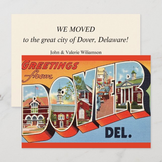 Dover Delaware Postcard Moving Announcement (Front/Back)