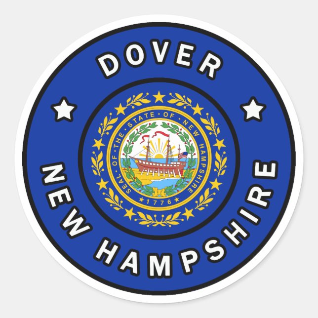 Dover New Hampshire Classic Round Sticker (Front)
