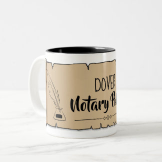 Dover Notary Public Scroll Feather Quill Two-Tone Coffee Mug