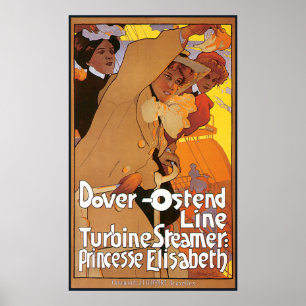 Dover Ostend Steamship Line Poster