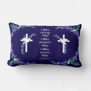 Doves and Flowers Christian Lumbar Pillow 