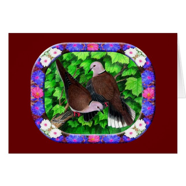 Doves and Flowers Framed (Front Horizontal)